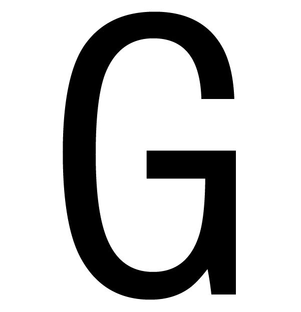 The House Nameplate Company Gloss Black uPVC Self-adhesive House letter G, (H)60mm (W)40mm
