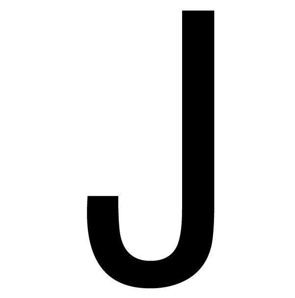 The House Nameplate Company Gloss Black uPVC Self-adhesive House letter J, (H)60mm (W)40mm