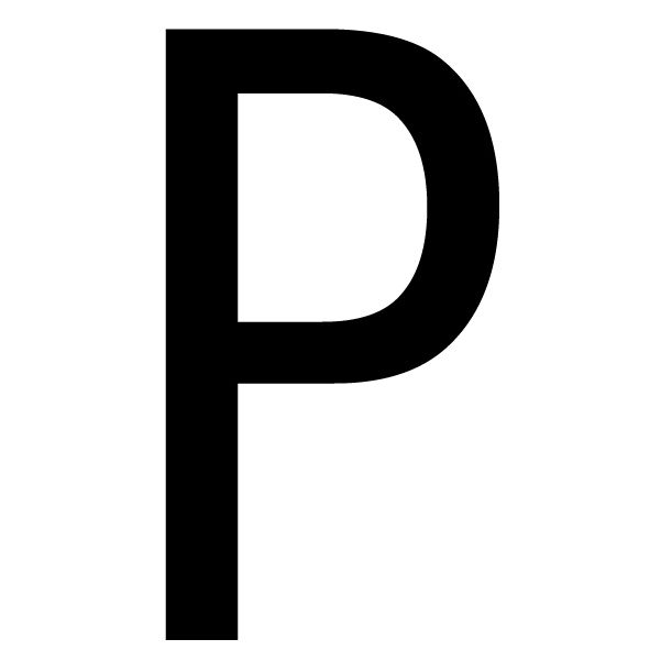 The House Nameplate Company Gloss Black uPVC Self-adhesive House letter P, (H)60mm (W)40mm