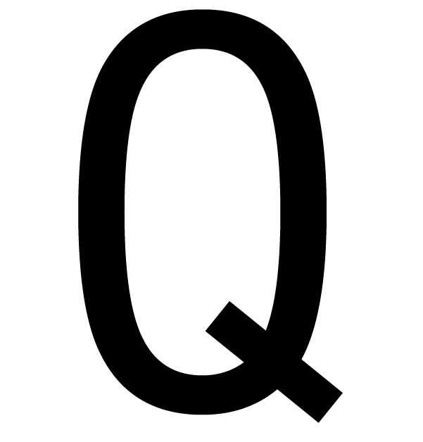 The House Nameplate Company Gloss Black uPVC Self-adhesive House letter Q, (H)60mm (W)40mm