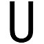 The House Nameplate Company Gloss Black uPVC Self-adhesive House letter U, (H)60mm (W)40mm
