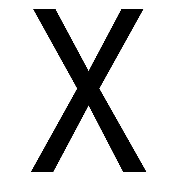 The House Nameplate Company Gloss Black uPVC Self-adhesive House letter X, (H)60mm (W)40mm
