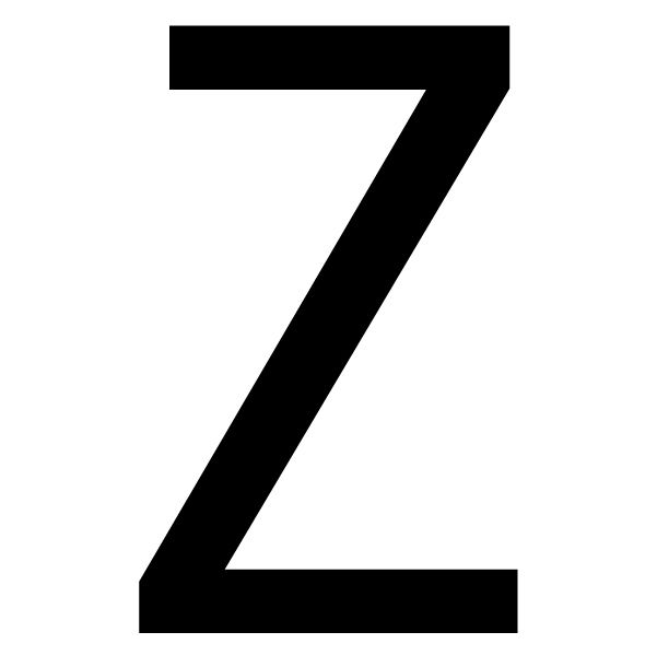 The House Nameplate Company Gloss Black uPVC Self-adhesive House letter Z, (H)60mm (W)40mm