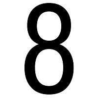 The House Nameplate Company Gloss Black uPVC Self-adhesive House number 8, (H)60mm (W)40mm