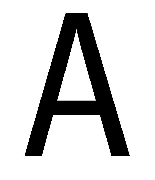The House Nameplate Company Gloss Black & white uPVC Self-adhesive House letter A, (H)60mm (W)40mm