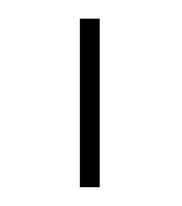 The House Nameplate Company Gloss Black & white uPVC Self-adhesive House letter I, (H)60mm (W)40mm