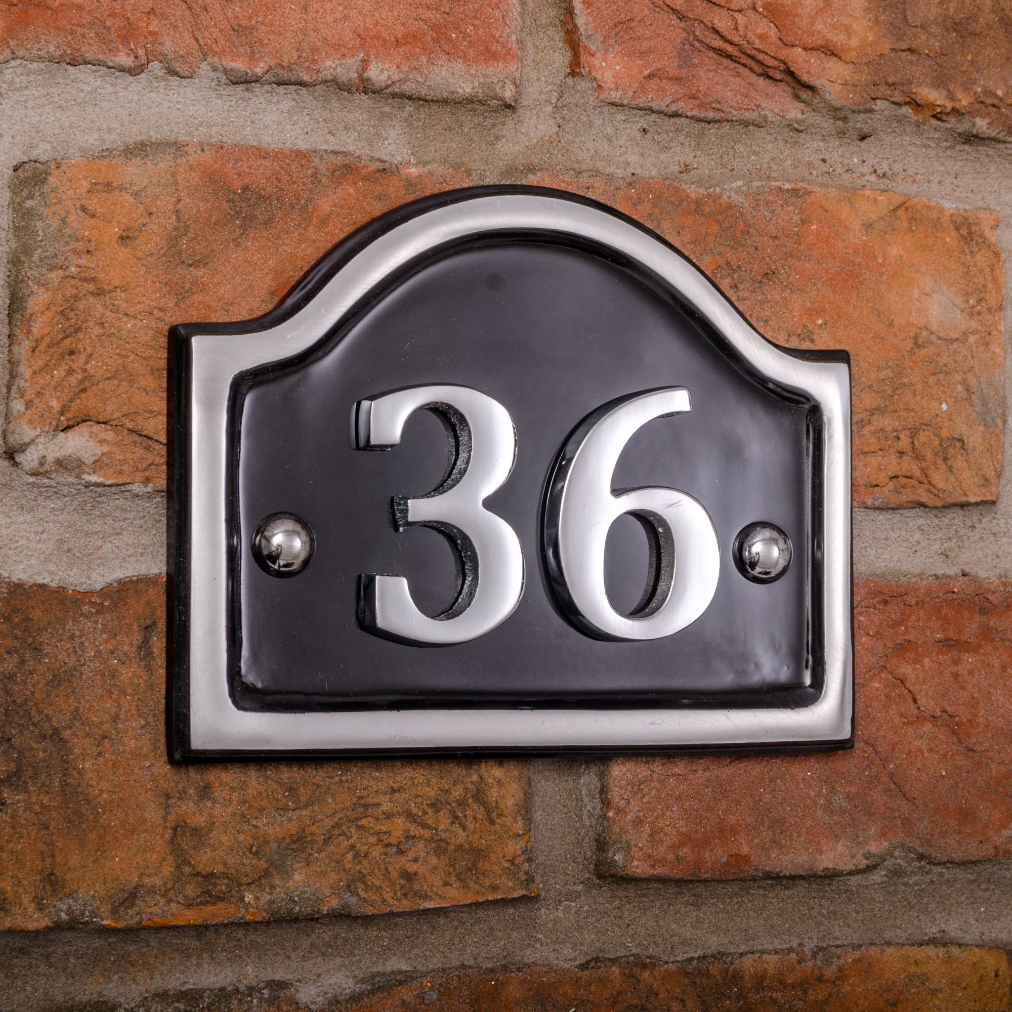 The House Nameplate Company Polished Aluminium House number 37, (H)115mm (W)115mm