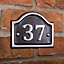 The House Nameplate Company Polished Aluminium House number 39, (H)115mm (W)115mm