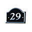 The House Nameplate Company Polished Black Aluminium House number 29, (H)120mm (W)160mm