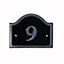 The House Nameplate Company Polished Black Aluminium House number 9, (H)120mm (W)160mm