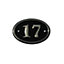 The House Nameplate Company Polished Black Brass Oval House number 17, (H)120mm (W)160mm