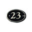 The House Nameplate Company Polished Black Brass Oval House number 23, (H)120mm (W)160mm