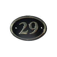 The House Nameplate Company Polished Black Brass Oval House number 29, (H)120mm (W)160mm