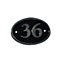 The House Nameplate Company Polished Black Brass Oval House number 36, (H)120mm (W)160mm