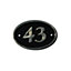 The House Nameplate Company Polished Black Brass Oval House number 43, (H)120mm (W)160mm