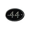 The House Nameplate Company Polished Black Brass Oval House number 44, (H)120mm (W)160mm