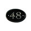 The House Nameplate Company Polished Black Brass Oval House number 48, (H)120mm (W)160mm