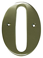 The House Nameplate Company Polished Brass House number 0, (H)150mm (W)85mm