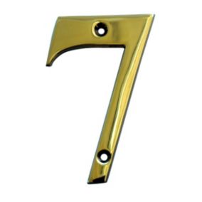The House Nameplate Company Polished Brass House number 7, (H)100mm (W)65mm