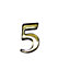 The House Nameplate Company Polished Brass Self-adhesive House number 5, (H)50mm (W)25mm