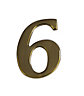 The House Nameplate Company Polished Brass Self-adhesive House number 6, (H)60mm (W)40mm