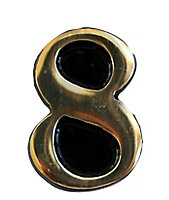 The House Nameplate Company Polished Brass Self-adhesive House number 8, (H)50mm (W)25mm
