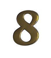 The House Nameplate Company Polished Brass Self-adhesive House number 8, (H)60mm (W)40mm