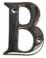 The House Nameplate Company Polished Chrome effect Metal House letter B, (H)100mm (W)65mm