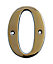 The House Nameplate Company Polished Chrome effect Metal House number 0, (H)100mm (W)63mm