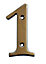 The House Nameplate Company Polished Chrome effect Metal House number 1, (H)100mm (W)63mm