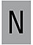 The House Nameplate Company Silver effect uPVC Self-adhesive House letter N, (H)60mm (W)40mm