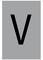The House Nameplate Company Silver effect uPVC Self-adhesive House letter V, (H)60mm (W)40mm