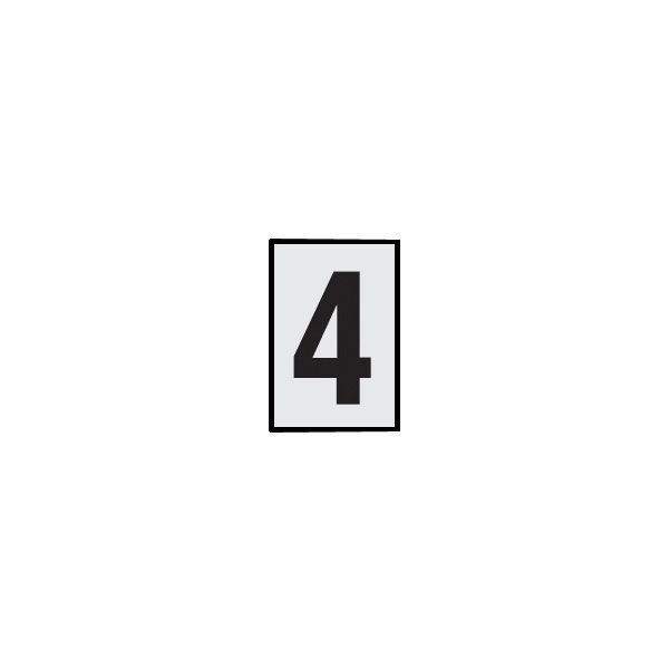 The House Nameplate Company Silver effect uPVC Self-adhesive House number 4, (H)60mm (W)40mm