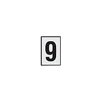 The House Nameplate Company Silver effect uPVC Self-adhesive House number 9, (H)60mm (W)40mm