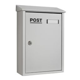 The House Nameplate Company White Steel Post box, (H)385mm (W)260mm