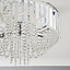 The Lighting Edit Cerro Crystal Chrome effect 3 Lamp Pendant ceiling light, (Dia)360mm