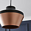 The Lighting Edit Dina Matt Black Copper effect Pendant ceiling light, (Dia)320mm