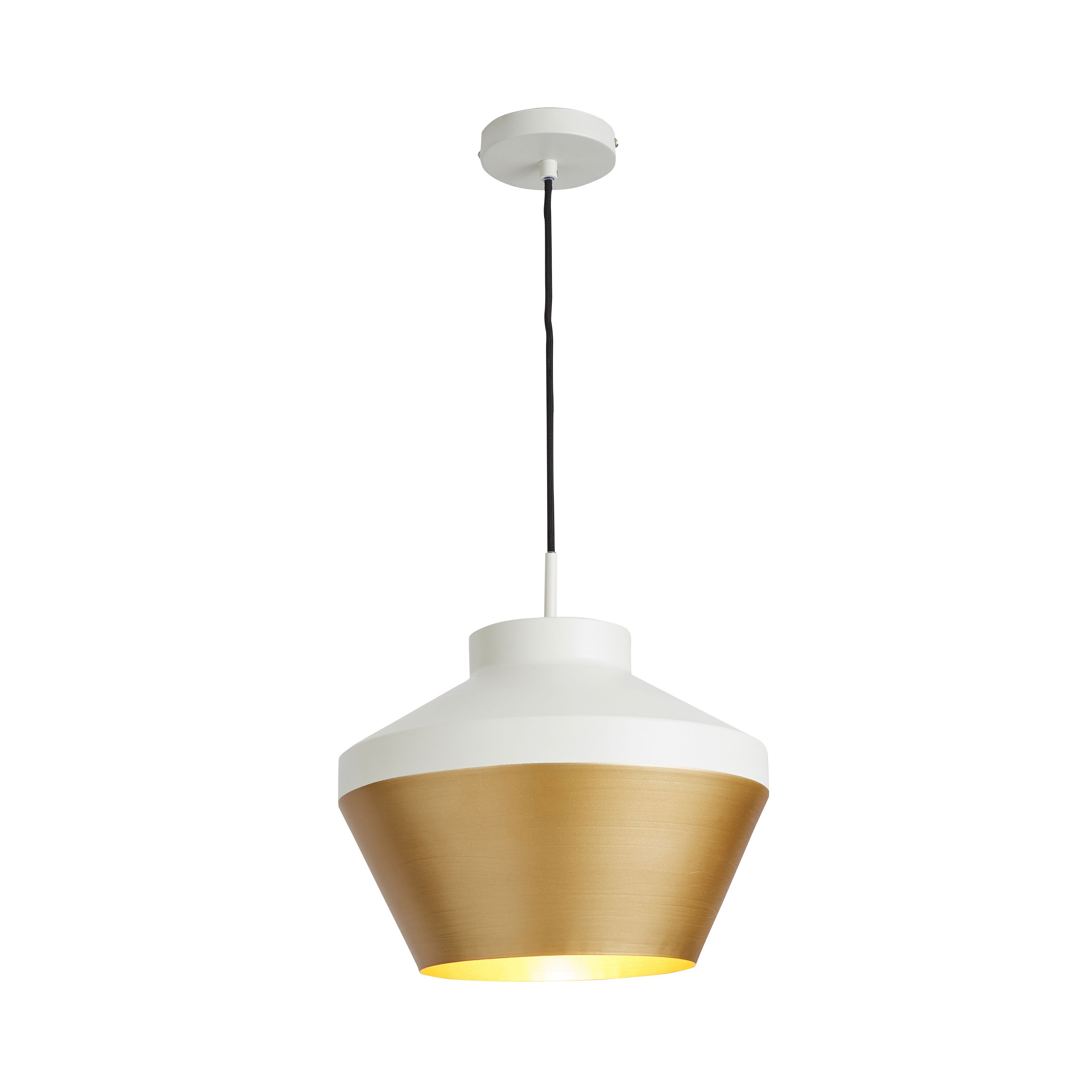 The Lighting Edit Dina Matt Ivory Brass effect Pendant ceiling light, (Dia)320mm