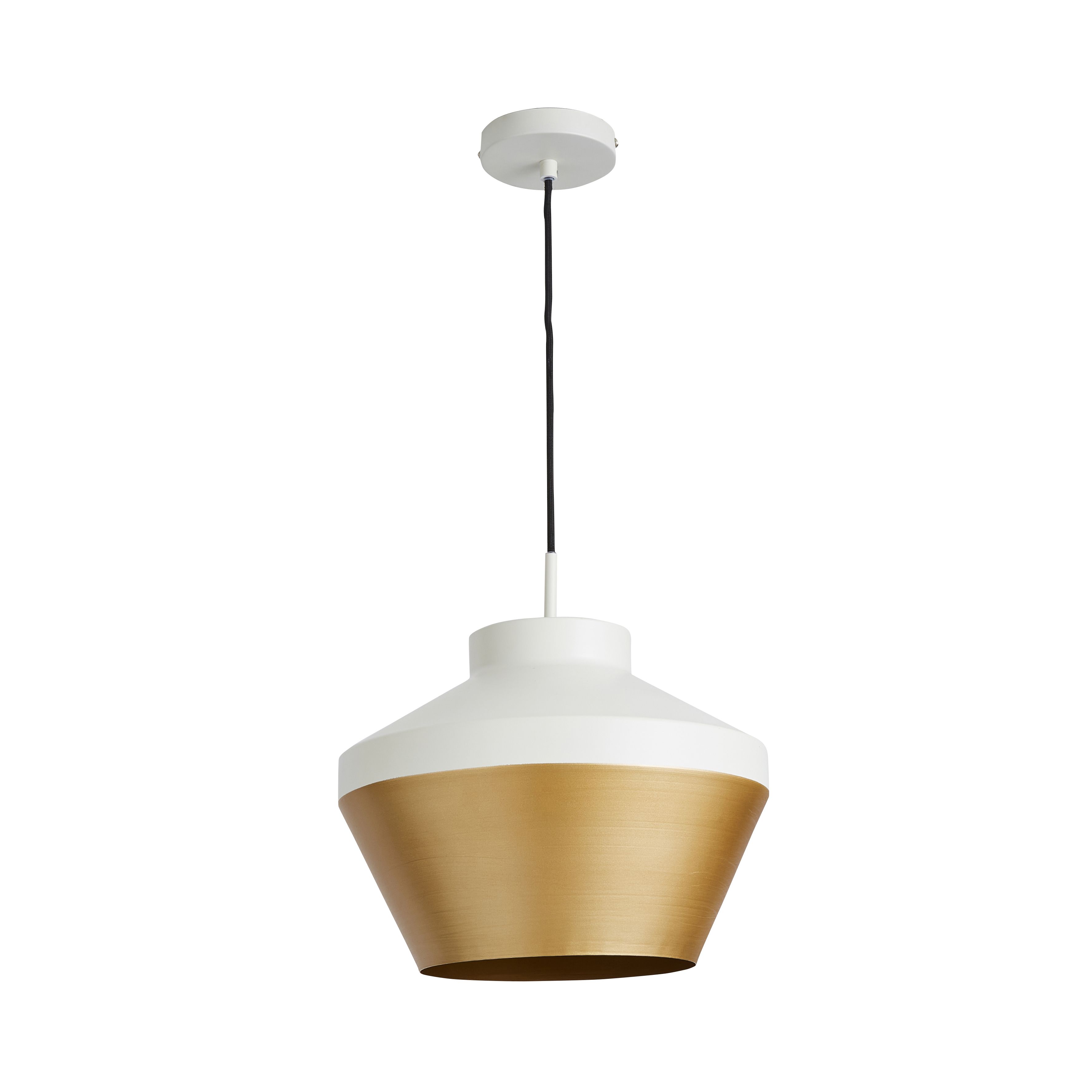 The Lighting Edit Dina Matt Ivory Brass effect Pendant ceiling light, (Dia)320mm