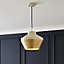 The Lighting Edit Dina Matt Ivory Brass effect Pendant ceiling light, (Dia)320mm