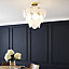 The Lighting Edit Dyna Panel Satin Bronze effect Pendant ceiling light, (Dia)320mm
