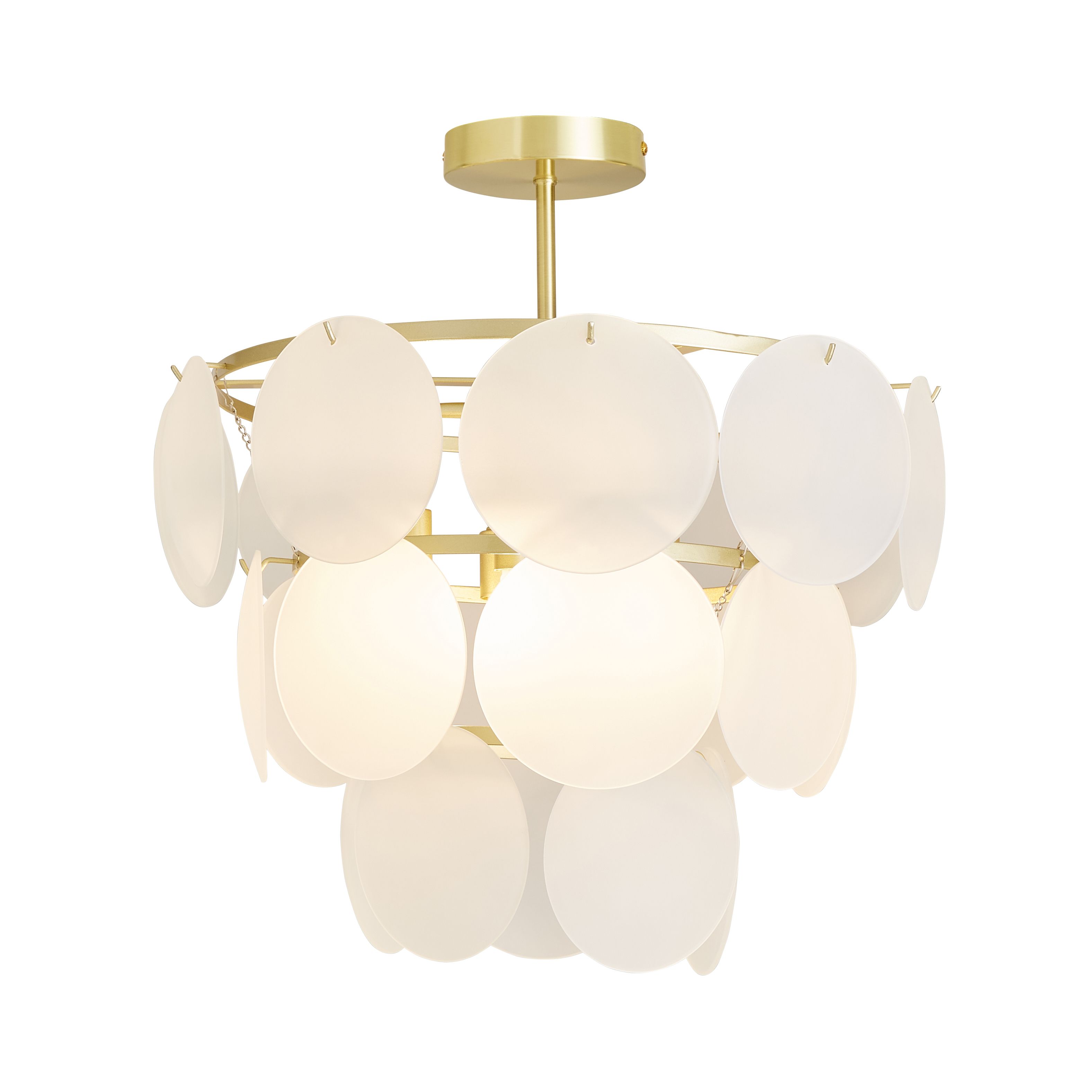 The Lighting Edit Dyna Panel Satin Bronze effect Pendant ceiling light, (Dia)320mm