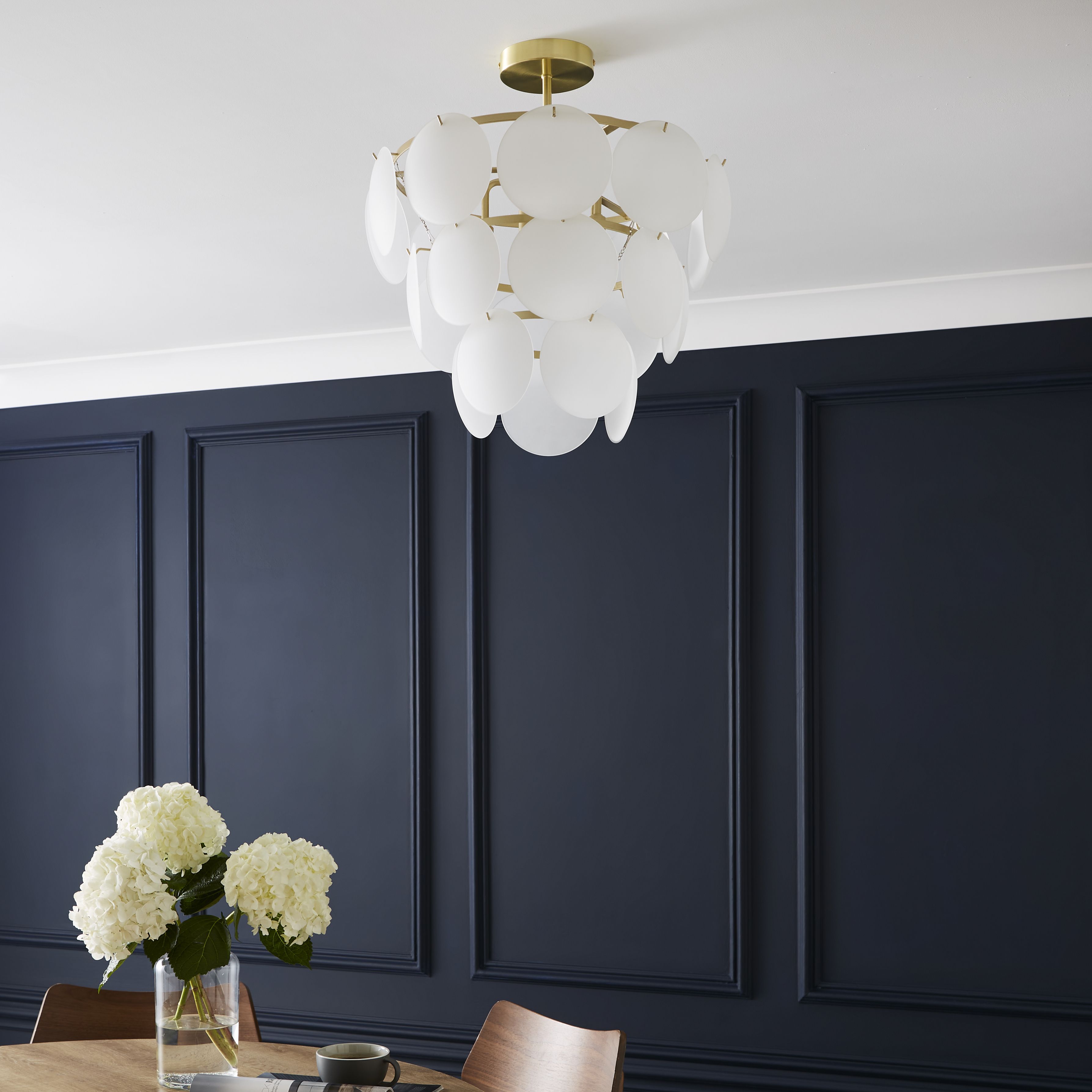 The Lighting Edit Dyna Panel Satin Bronze effect Pendant ceiling light, (Dia)320mm