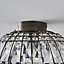 The Lighting Edit Gryphia Crystal Matt Glass & metal pewter effect Ceiling light