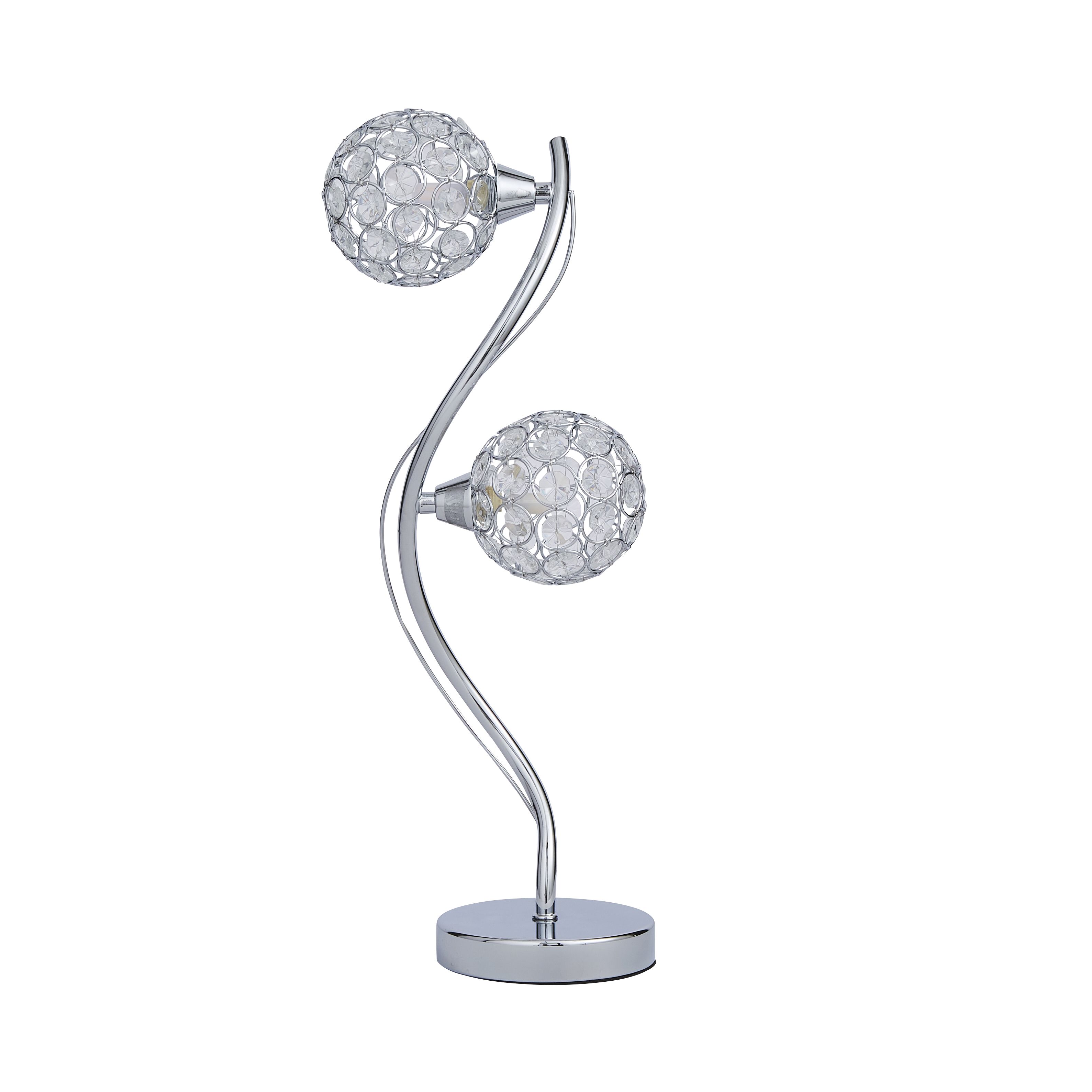 The Lighting Edit Ida Crystal spiral Chrome effect Table lamp