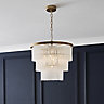 The Lighting Edit Kuip Panel Gloss Champagne Bronze effect 5 Lamp Pendant ceiling light, (Dia)400mm
