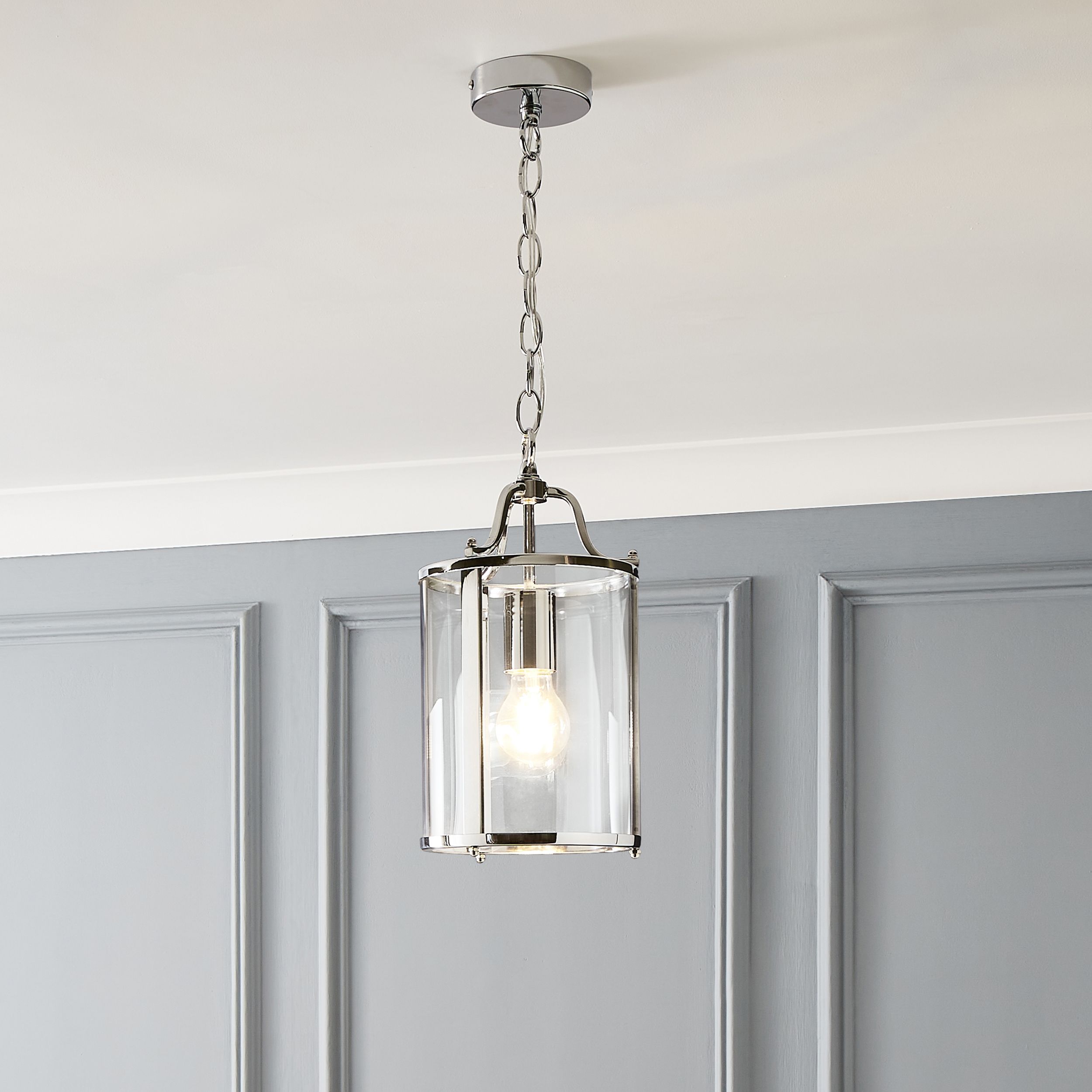 The Lighting Edit Marit Chrome effect Pendant ceiling light, (Dia)180mm