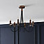The Lighting Edit Massalia Satin copper effect 6 Lamp Pendant ceiling light, (Dia)500mm
