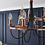 The Lighting Edit Massalia Satin copper effect 9 Lamp Pendant ceiling light, (Dia)500mm