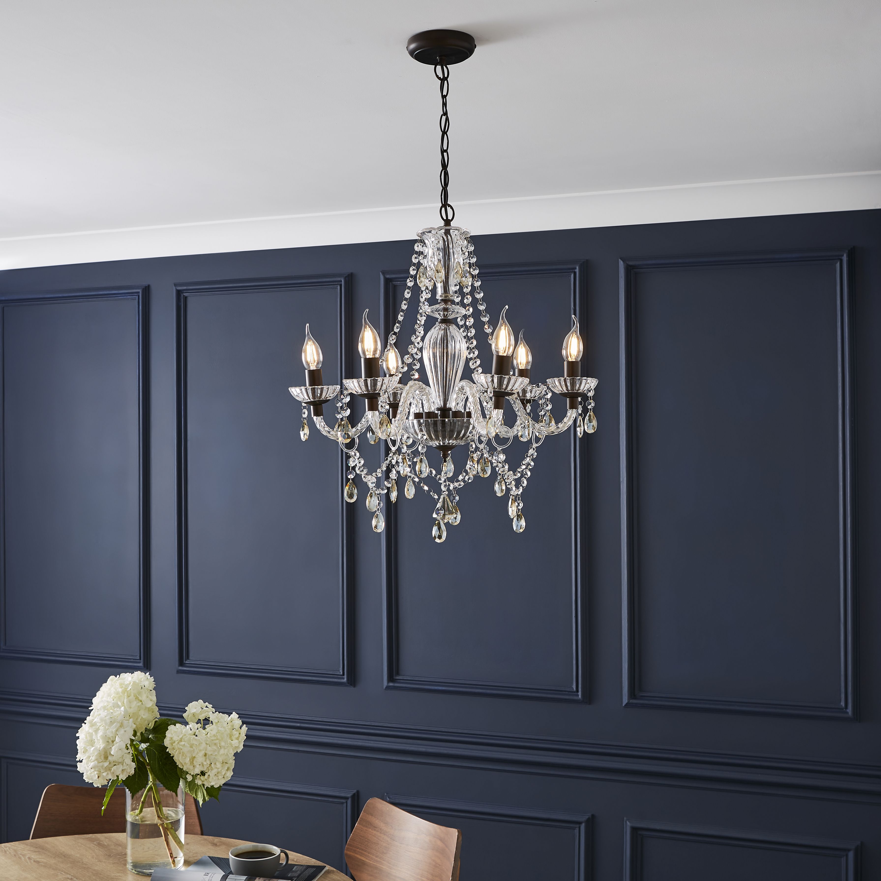 The Lighting Edit Mia Matt bronze effect 6 Lamp Pendant ceiling light, (Dia)540mm